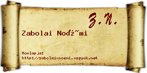 Zabolai Noémi névjegykártya